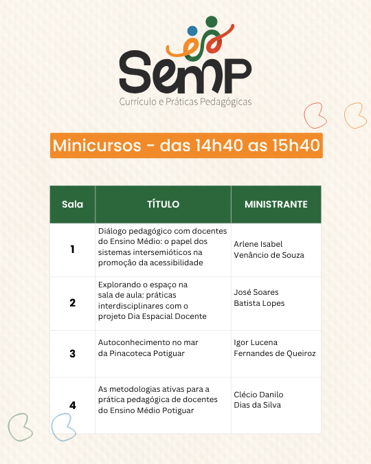 Programação dia 12/11