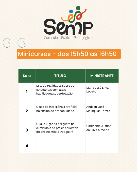 Programação dia 12/11