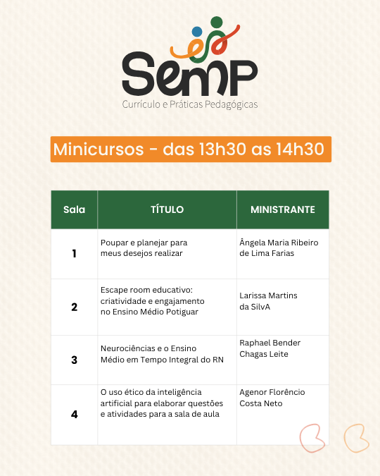 Programação dia 12/11